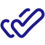 Blue checkmark icon on black background