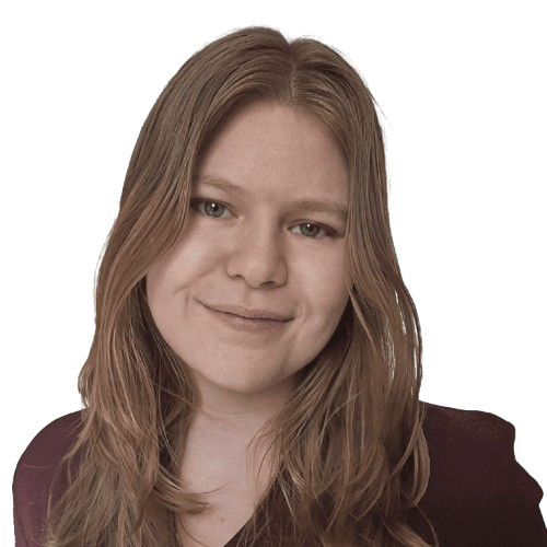 Smiling woman with long brown hair